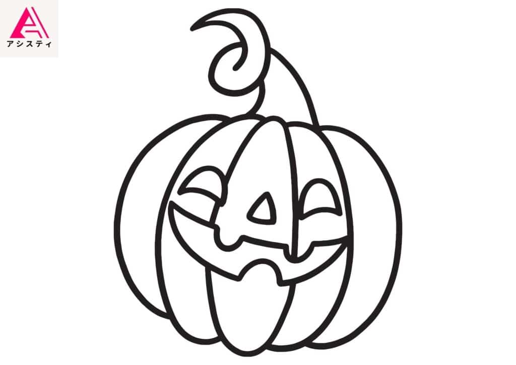 ハロウィン塗り絵かぼちゃ1