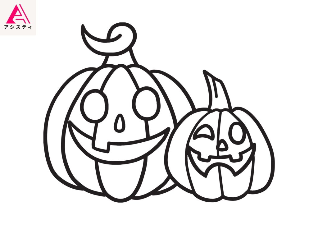 ハロウィン塗り絵かぼちゃ2