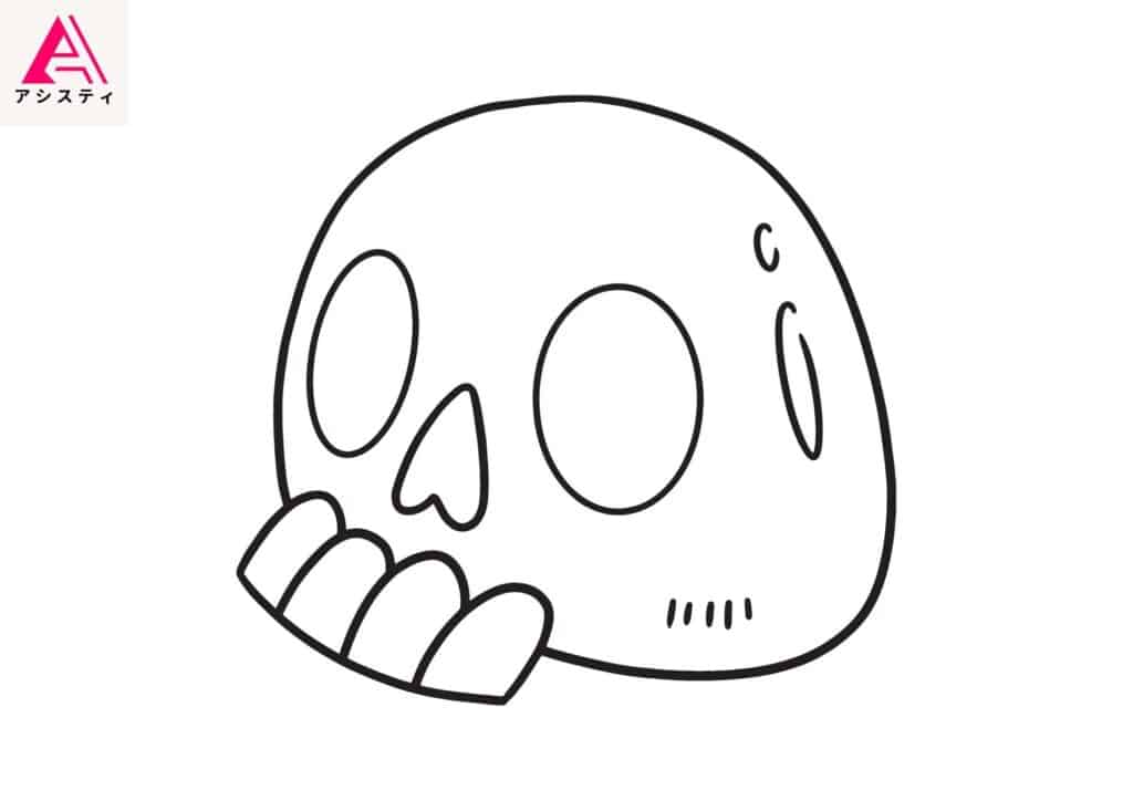ハロウィン塗り絵骸骨3