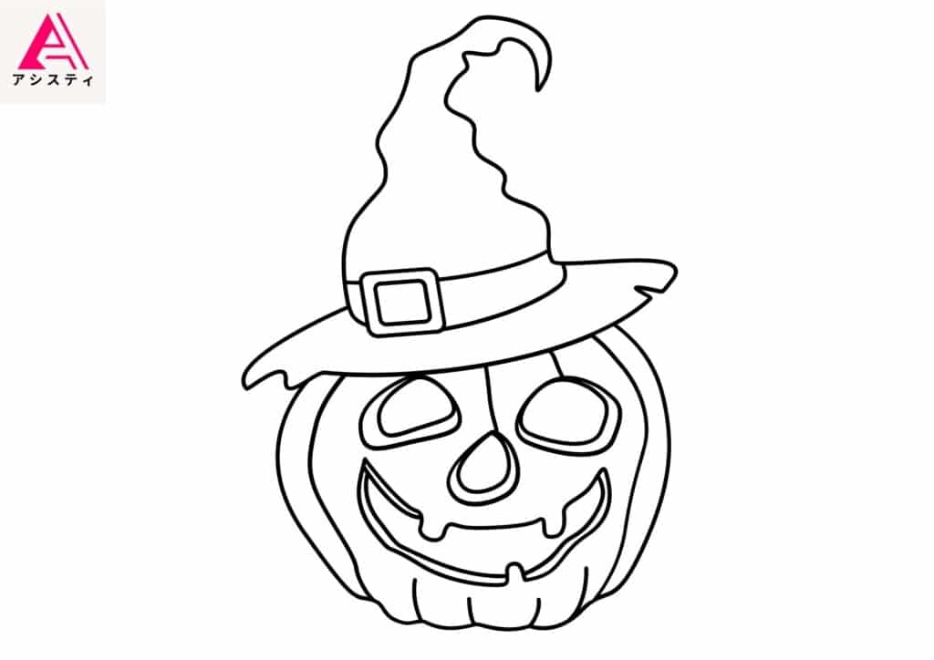 ハロウィン塗り絵かぼちゃ4
