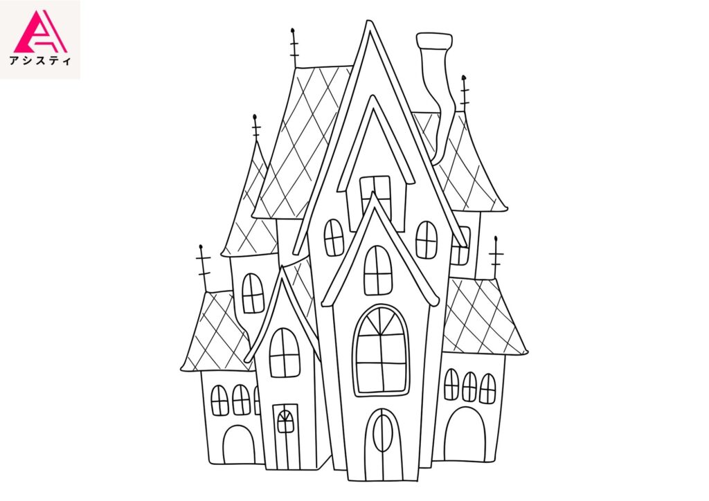 ハロウィン塗り絵家3