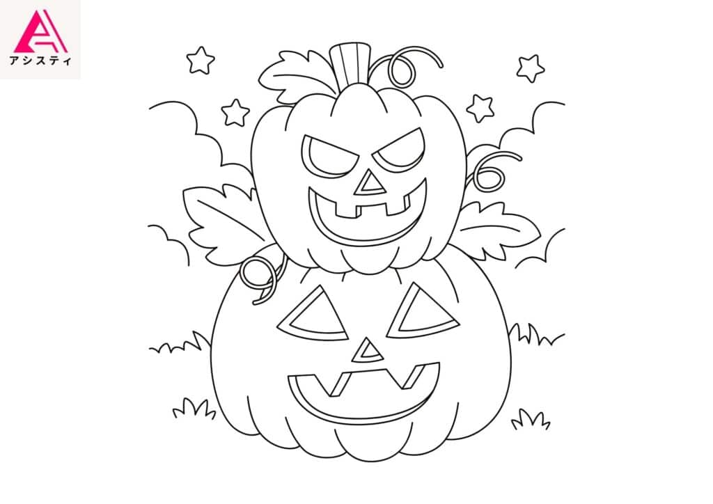 ハロウィン塗り絵かぼちゃ7
