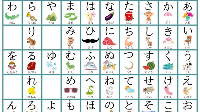 あいうえお表 A4UDモトヤ明徴フォント背景白