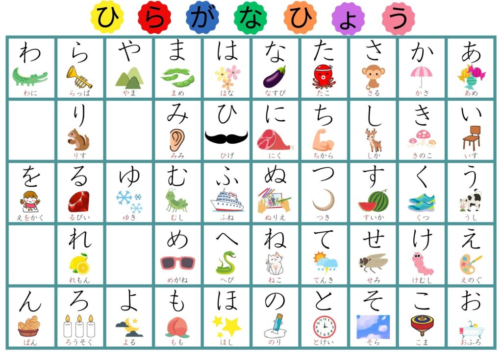 あいうえお表 A4モトヤ教科書フォント背景白