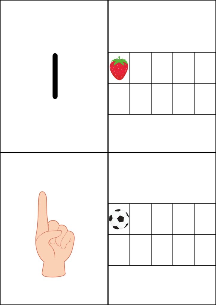 数字カルタ背景白数字の１