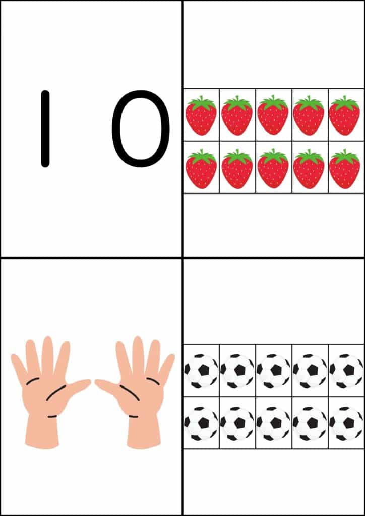 数字カルタ背景白数字の10