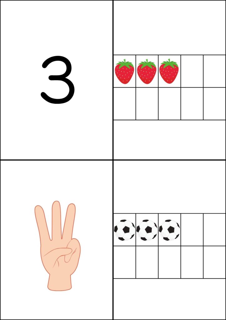 数字カルタ背景白数字の3