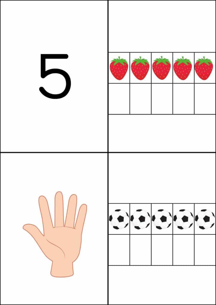 数字カルタ背景白数字の5