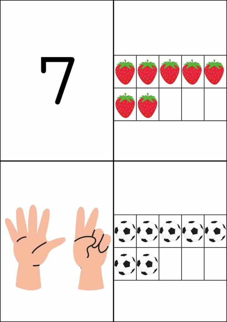 数字カルタ背景白数字の7