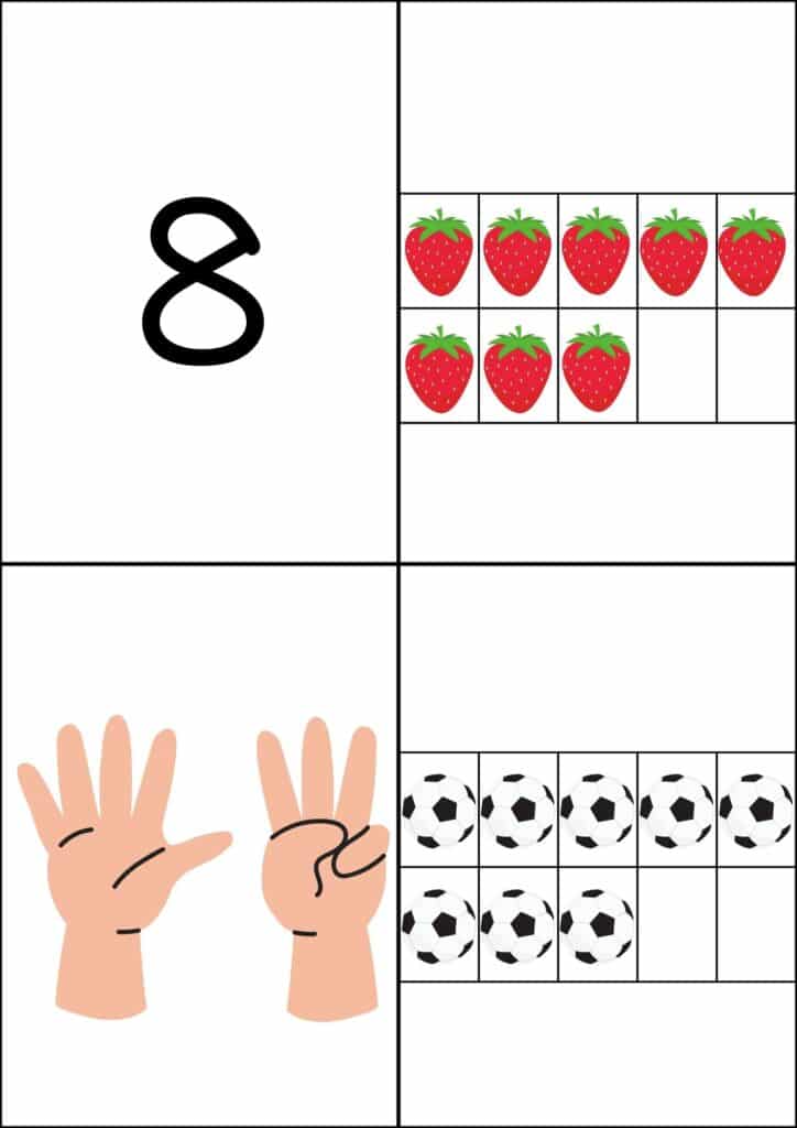 数字カルタ背景白数字の8