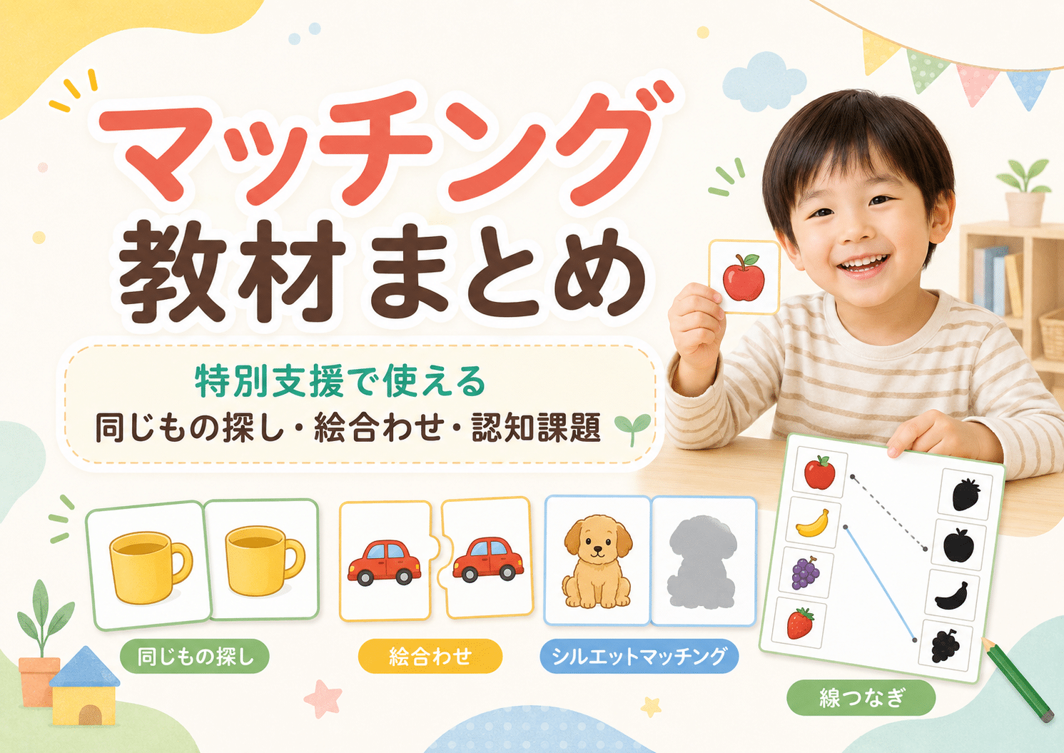 特別支援で使えるマッチング教材まとめのアイキャッチ画像