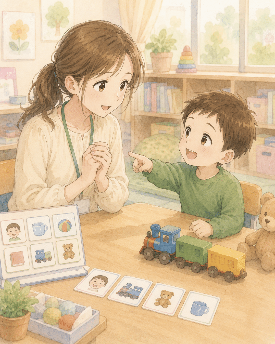 子どもが自然と伝えたくなる場面のイメージ