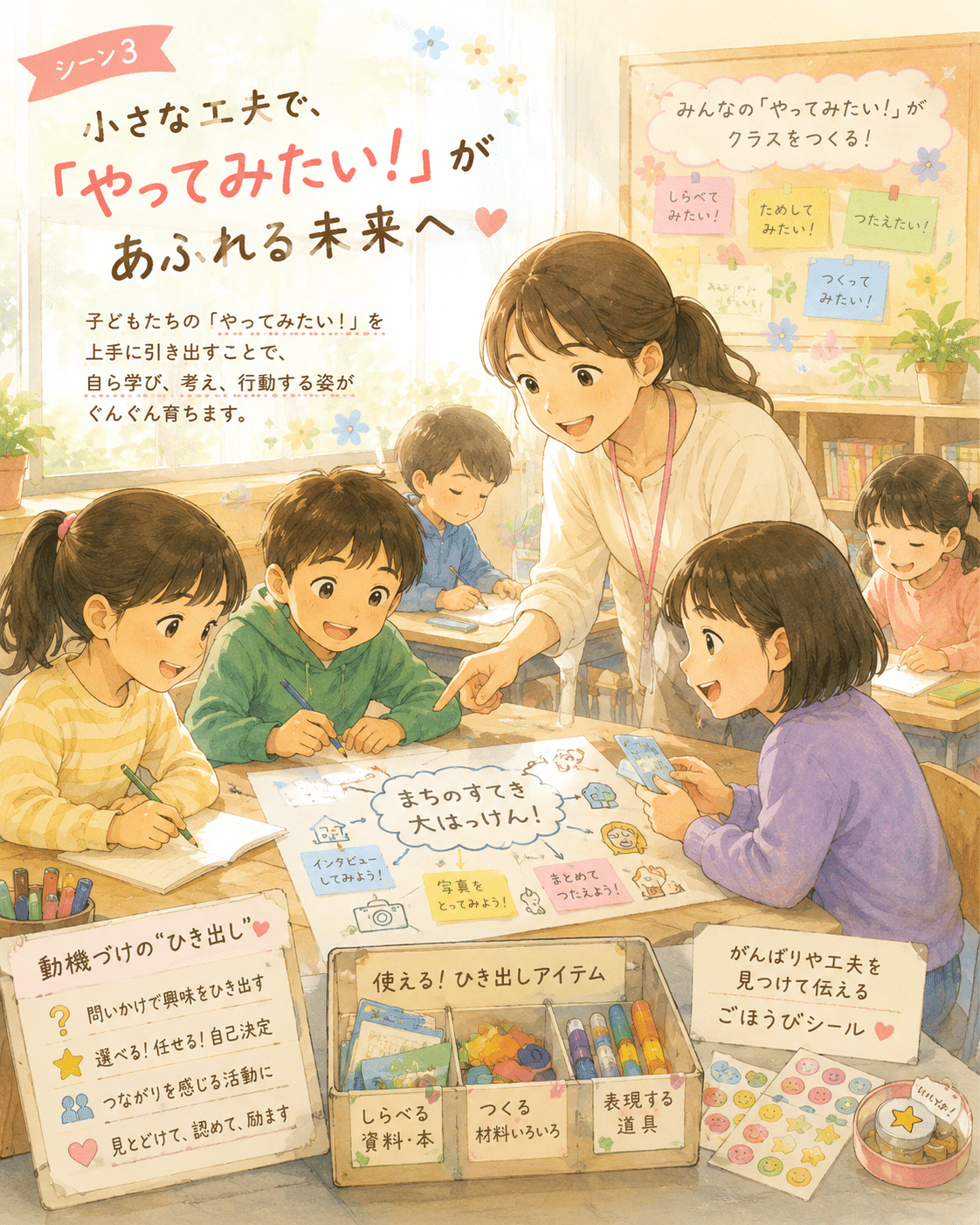 子どもたちが主体的に活動へ取り組む未来のイメージ