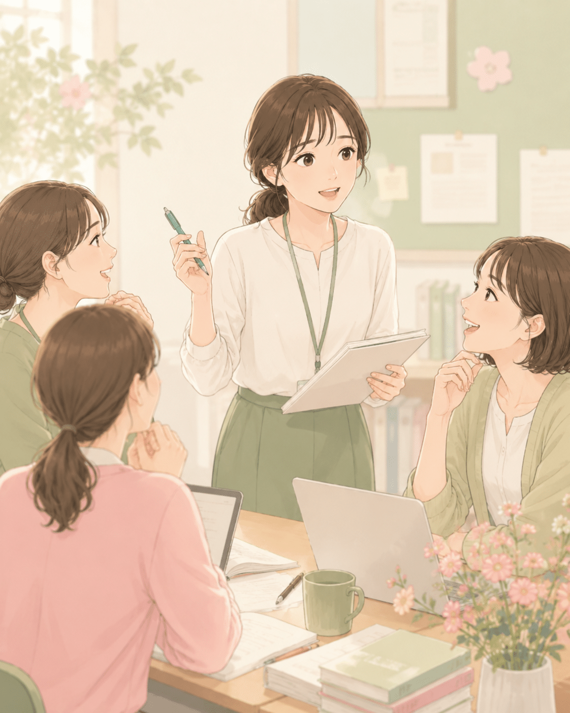 周りの先生に認められ頼られる先生のイメージ